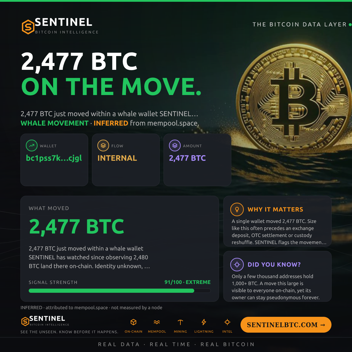 WHALE WALLET: 2,477 BTC SHUFFLED