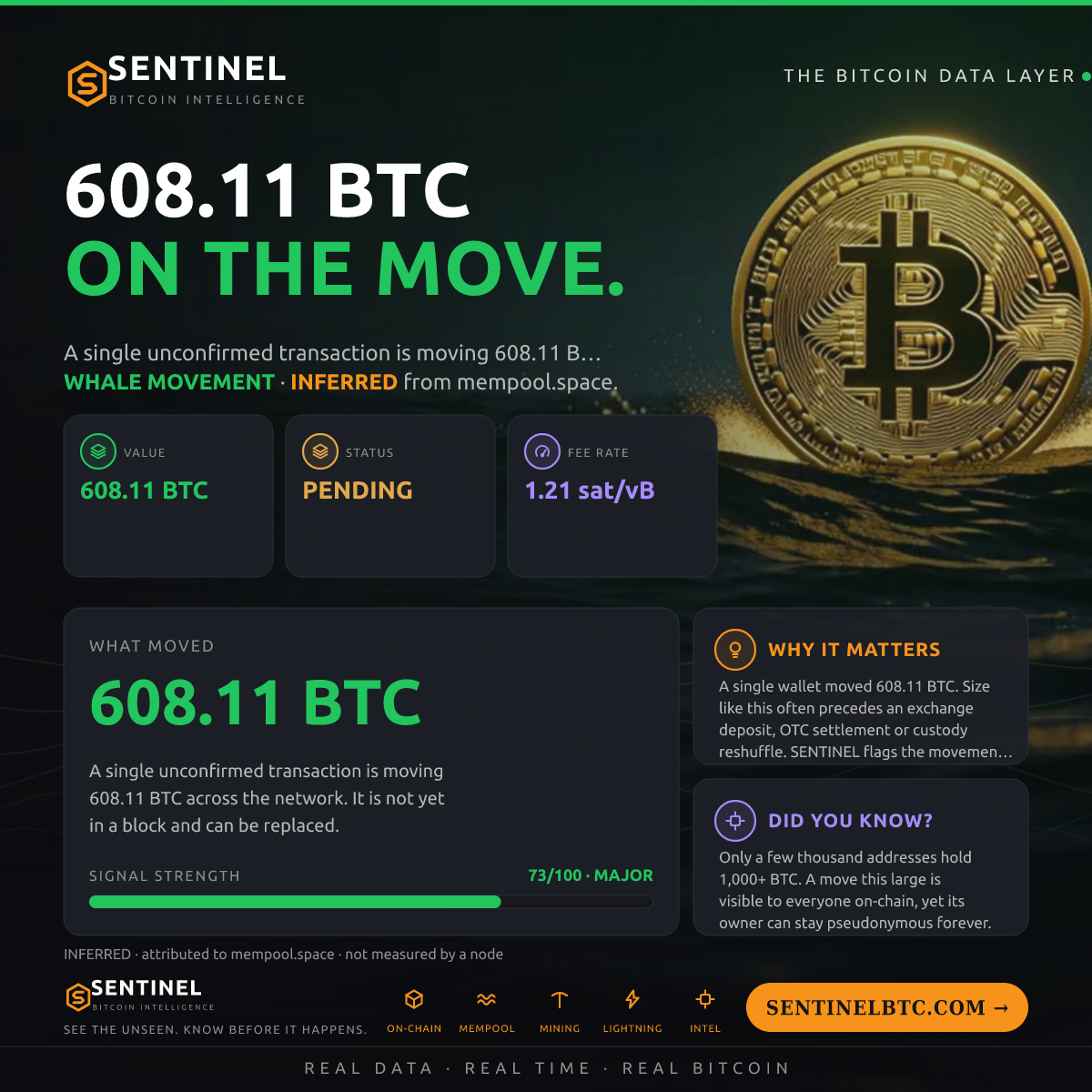 608.11 BTC ENTERED THE MEMPOOL
